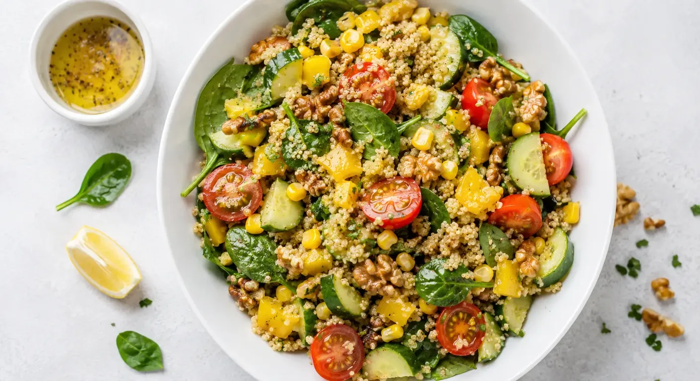 Ensalada de quinoa con verduras y nueces